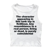 Bxoxo Casual Fashion Streetwear Hip Hop Rock vintage Harajuku Y2K Women's Sleeveless Camisole Letter Pattern Print White Slim Baby Top